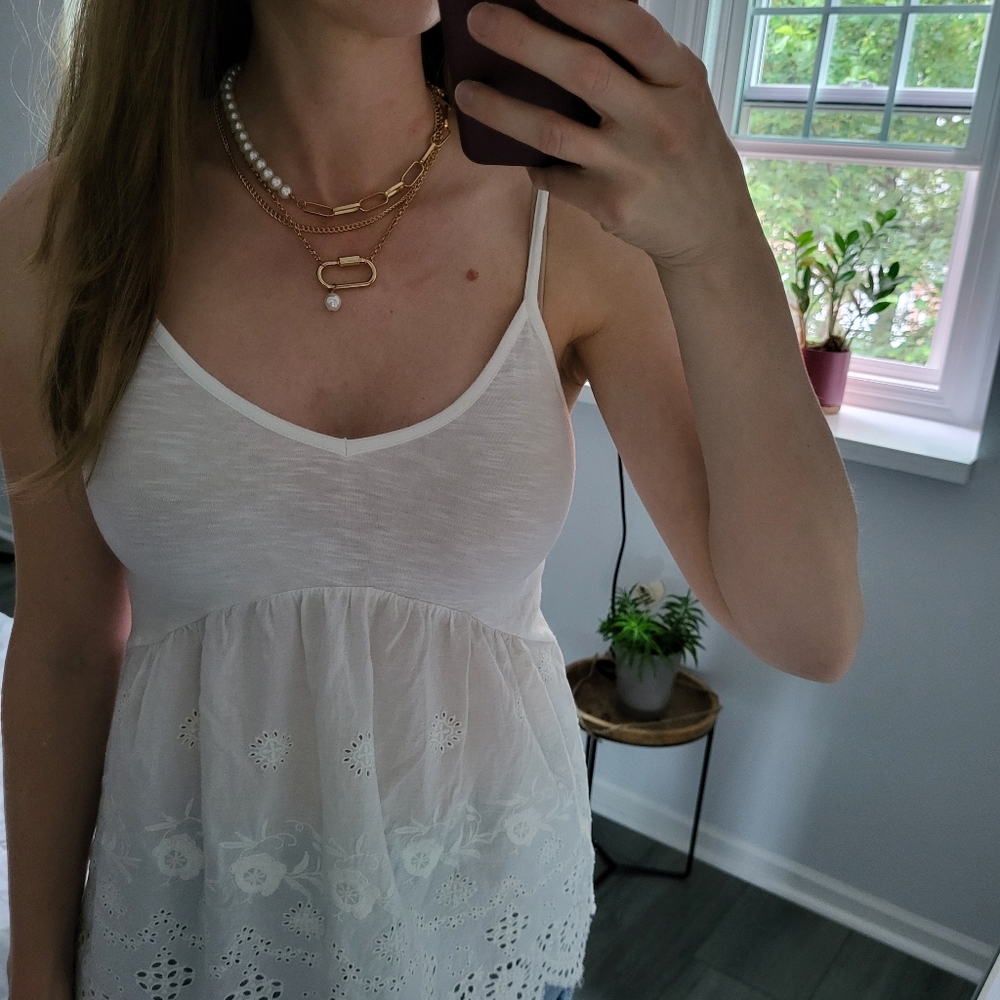 3 piece faux pearl + chain gold tone necklace set